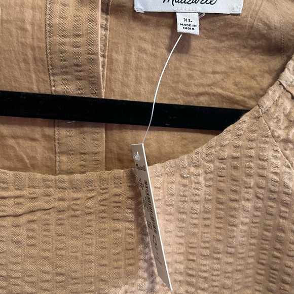 Madewell Seersucker Puff-Sleeve Cutout Mini Dress size XL - Picture 7 of 11